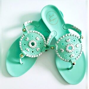 Jack Rogers Tiffany Blue Jelly Flip Flop Sandals – Size 9 EUC
